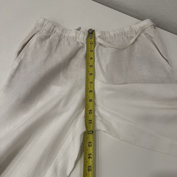 J. Jill Love Linen Pants Womens Sz Xs White Loose Fit Straight Leg Relaxed Sheer - Picture 8 of 8
